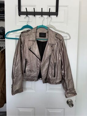 Blank NYC Metallic Taupe Moto Jacket